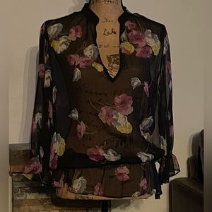 Gorgeous semi-sheer floral blouse